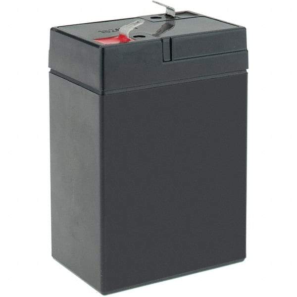 Mule - Lead-Acid, Quick-Disconnect Tab Terminal, 6 Volt, 4.5 Amp, Lead Rechargeable Battery - 3/16" Tab Width x 0.032" Tab Thickness, 1.77" Wide x 3.98" High x 2.76" Deep - USA Tool & Supply