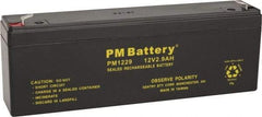 Mule - Lead-Acid, Quick-Disconnect Tab Terminal, 12 Volt, 2.3 Amp, Lead Rechargeable Battery - 4.8mm Tab Width x 0.8mm Tab Thickness, 1.38" Wide x 2.64" High x 7" Deep - USA Tool & Supply
