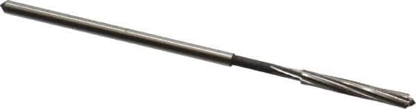 Interstate - 1/8" High Speed Steel Chucking Reamer - Spiral Flute, 0.119" Straight Shank, 7/8" Flute Length, 3-1/2" OAL - USA Tool & Supply