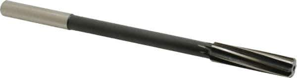 Interstate - 1/2" High Speed Steel Chucking Reamer - Spiral Flute, 0.4355" Straight Shank, 2" Flute Length, 8" OAL - USA Tool & Supply