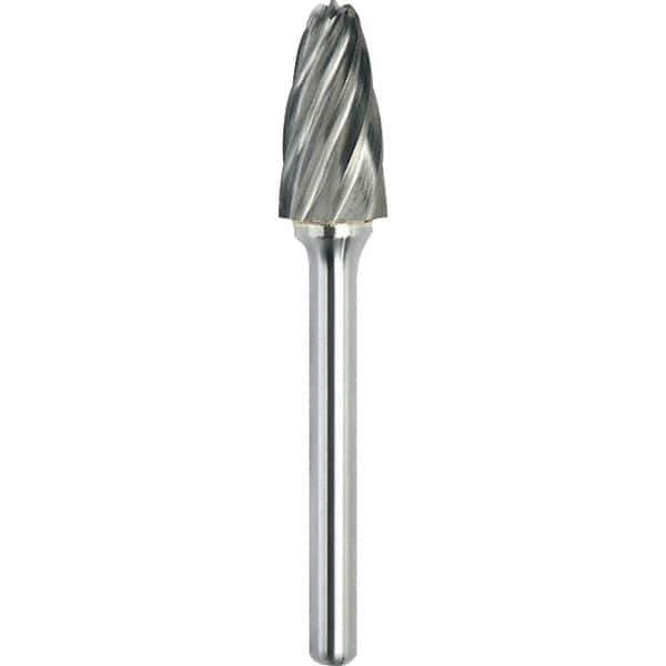 Made in USA - 3/4" Cut Diam, 3/8" Shank Diam, Tree with Radius Head Aluma Cut Burr - Carbide, 1-1/2" LOC, 3-1/4" OAL - USA Tool & Supply