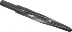 Made in USA - 21/32" Reamer Diam, 3/8" Small End Diam, 1/2" Diam Straight Shank, 4-1/2" Flute, Bridge Reamer - USA Tool & Supply