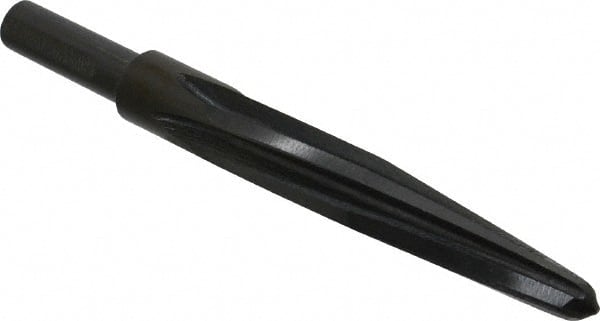Made in USA - 11/16" Reamer Diam, 3/8" Small End Diam, 1/2" Diam Straight Shank, 4-1/4" Flute, Bridge Reamer - USA Tool & Supply