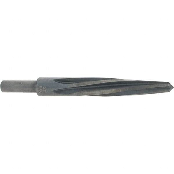 Made in USA - 3/4" Reamer Diam, 13/32" Small End Diam, 1/2" Diam Straight Shank, 5" Flute, Bridge Reamer - USA Tool & Supply