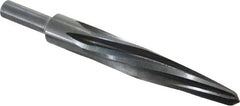 Made in USA - 13/16" Reamer Diam, 7/16" Small End Diam, 1/2" Diam Straight Shank, 4-1/2" Flute, Bridge Reamer - USA Tool & Supply
