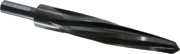 Made in USA - 7/8" Reamer Diam, 15/32" Small End Diam, 1/2" Diam Straight Shank, 5" Flute, Bridge Reamer - USA Tool & Supply