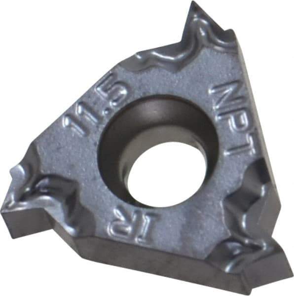 Iscar - 16IR Internal Right Hand 11.5 NPT Laydown Threading Insert - Grade IC908, TiAlN Coated Carbide, 9.53mm Inscribed Circle - USA Tool & Supply