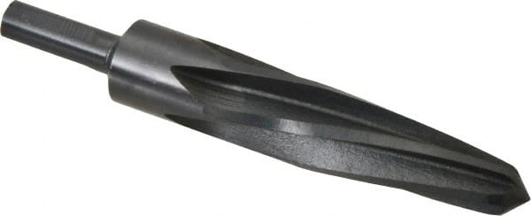 Made in USA - 1-1/16" Reamer Diam, 5/8" Small End Diam, 1/2" Diam Straight Shank, 5" Flute, Bridge Reamer - USA Tool & Supply