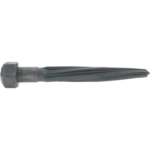 Made in USA - 11/16" Reamer Diam, 3/8" Small End Diam, 1-1/16" Hex Shank, 4-1/2" Flute, Car Reamer - USA Tool & Supply