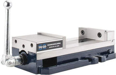 TE-CO - 6" Jaw Width, 9" Jaw Opening Capacity, Horizontal Stationary Machine Vise - Manual Operation, 8,200 Lb Capacity, 1 Station, 437.03mm Long x 117.48mm High x 1-1/2" Deep, 44.45mm Jaw Height - USA Tool & Supply