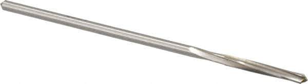 Made in USA - 1/8" High Speed Steel 4 Flute Chucking Reamer - Spiral Flute, 0.119" Straight Shank, 7/8" Flute Length, 3-1/2" OAL - USA Tool & Supply
