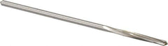 Made in USA - 1/8" High Speed Steel 4 Flute Chucking Reamer - Spiral Flute, 0.119" Straight Shank, 7/8" Flute Length, 3-1/2" OAL - USA Tool & Supply