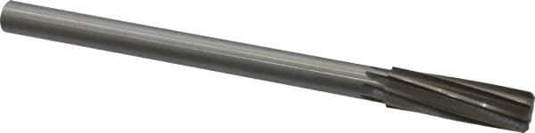 Made in USA - 11/16" High Speed Steel 8 Flute Chucking Reamer - Spiral Flute, 0.5615" Straight Shank, 2-1/4" Flute Length, 9" OAL - USA Tool & Supply