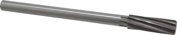 Made in USA - 23/32" High Speed Steel 8 Flute Chucking Reamer - Spiral Flute, 0.5615" Straight Shank, 2-1/4" Flute Length, 9" OAL - USA Tool & Supply