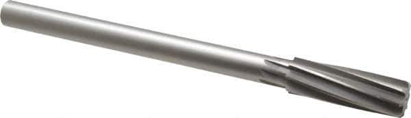 Made in USA - 13/16" High Speed Steel 8 Flute Chucking Reamer - Spiral Flute, 5/8" Straight Shank, 2-1/2" Flute Length, 9-1/2" OAL - USA Tool & Supply