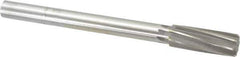 Made in USA - 15/16" High Speed Steel 8 Flute Chucking Reamer - Spiral Flute, 3/4" Straight Shank, 2-5/8" Flute Length, 10" OAL - USA Tool & Supply