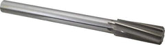 Made in USA - 1-1/8" High Speed Steel 8 Flute Chucking Reamer - Spiral Flute, 7/8" Straight Shank, 2-7/8" Flute Length, 11" OAL - USA Tool & Supply