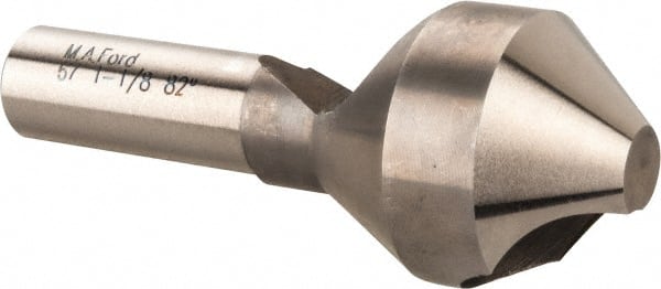 M.A. Ford - 1-1/8" Head Diam, 1/2" Shank Diam, 0 Flute 82° High Speed Steel Countersink - USA Tool & Supply