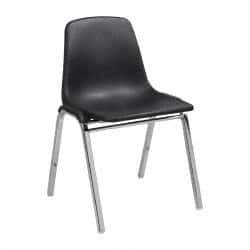 NPS - Polypropylene Black Stacking Chair - Silver Frame, 22 Inch Wide x 22-1/4 Inch Deep x 31 Inch High - USA Tool & Supply