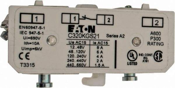 Eaton Cutler-Hammer - Starter Auxiliary Contact - For Use with 100-400A Contactors - USA Tool & Supply