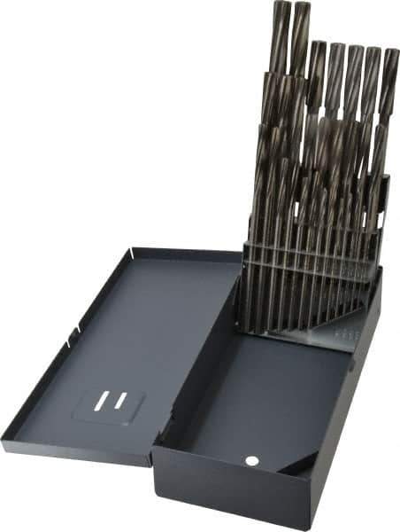 Made in USA - 1/16" to 1/2", Chucking Reamer Set - Spiral Flute, Right Hand Cut, 29 Pieces - USA Tool & Supply