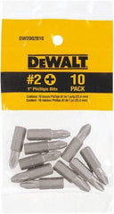 DeWALT - #2, Tip Phillips Screwdriver Bit - 1/4" Drive, 1" OAL - USA Tool & Supply