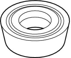 Kennametal - RDHX1003M0 LP Grade KC522M Carbide Milling Insert - TiAlN Finish, 0.1252" Thick, 10mm Inscribed Circle - USA Tool & Supply