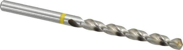 Accupro - #8 130° Vanadium High Speed Steel Jobber Drill - Bright Finish, Right Hand Cut, Spiral Flute, Straight Shank, 86mm OAL, Split Point - USA Tool & Supply