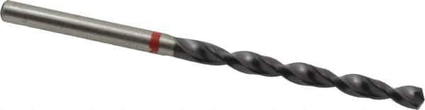 Accupro - #24 135° Cobalt Jobber Drill - TiAlN Finish, Right Hand Cut, Spiral Flute, Straight Shank, 75mm OAL, UX Point - USA Tool & Supply