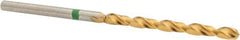 Accupro - #40 135° Cobalt Jobber Drill - TiN Finish, Right Hand Cut, Spiral Flute, Straight Shank, 57mm OAL, Split Point - USA Tool & Supply