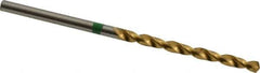 Accupro - #39 135° Cobalt Jobber Drill - TiN Finish, Right Hand Cut, Spiral Flute, Straight Shank, 57mm OAL, Split Point - USA Tool & Supply