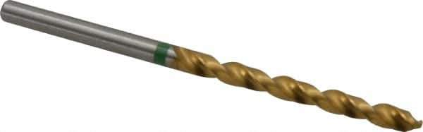 Accupro - #27 135° Cobalt Jobber Drill - TiN Finish, Right Hand Cut, Spiral Flute, Straight Shank, 70mm OAL, Split Point - USA Tool & Supply