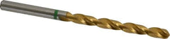 Accupro - #2 130° Cobalt Jobber Drill - TiN Finish, Right Hand Cut, Spiral Flute, Straight Shank, 93mm OAL, Split Point - USA Tool & Supply