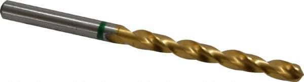 Accupro - #1 130° Cobalt Jobber Drill - TiN Finish, Right Hand Cut, Spiral Flute, Straight Shank, 93mm OAL, Split Point - USA Tool & Supply