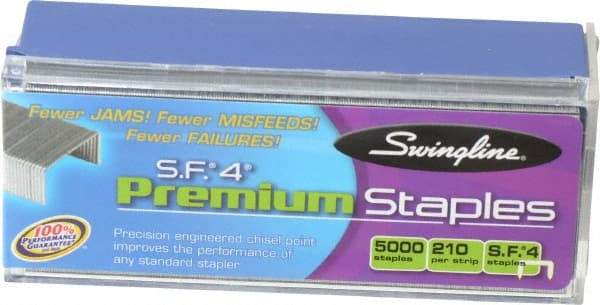 Swingline - 1/4" Leg Length, Galvanized/Low-Carbon Steel Standard Staples - 25 Sheet Capacity, For Use with 210 Full Strip Standard Staplers - USA Tool & Supply