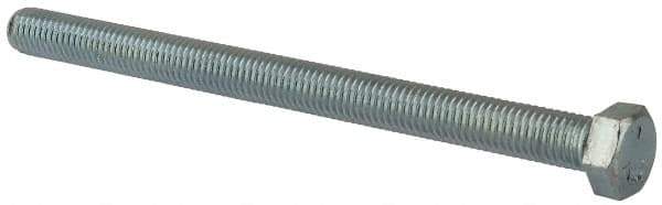 Made in North America - 1/2-13 UNC, 7" Length Under Head Hex Head Cap Screw - Fully Threaded, Grade 5 Steel, Zinc-Plated Finish, 3/4" Hex - USA Tool & Supply