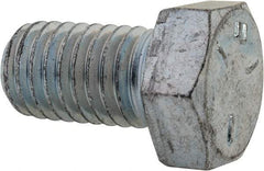 Made in USA - 1/2-13 UNC, 7/8" Length Under Head Hex Head Cap Screw - Fully Threaded, Grade 5 Steel, Zinc-Plated Finish, 3/4" Hex - USA Tool & Supply