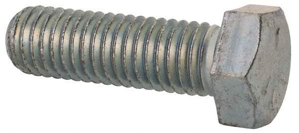 Made in North America - 1/2-13 UNC, 1-5/8" Length Under Head Hex Head Cap Screw - Partially Threaded, Grade 5 Steel, Zinc-Plated Finish, 3/4" Hex - USA Tool & Supply
