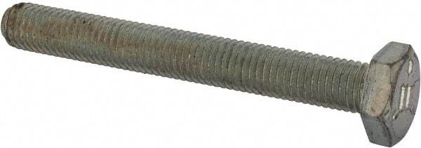 Made in USA - 1/2-20 UNF, 2" Length Under Head Hex Head Cap Screw - Fully Threaded, Grade 5 Steel, Zinc-Plated Finish, 3/4" Hex - USA Tool & Supply