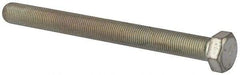 Made in North America - 1/2-20 UNF, 5-1/2" Length Under Head Hex Head Cap Screw - Fully Threaded, Grade 5 Steel, Zinc-Plated Finish, 3/4" Hex - USA Tool & Supply