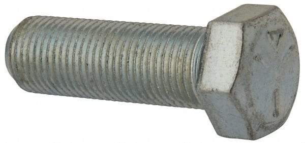 Made in USA - 9/16-18 UNF, 1-3/4" Length Under Head Hex Head Cap Screw - Fully Threaded, Grade 5 Steel, Zinc-Plated Finish, 13/16" Hex - USA Tool & Supply