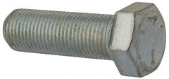 Made in USA - 9/16-18 UNF, 1-3/4" Length Under Head Hex Head Cap Screw - Fully Threaded, Grade 5 Steel, Zinc-Plated Finish, 13/16" Hex - USA Tool & Supply