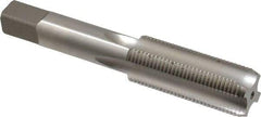 Hertel - M18x1.50 Metric Fine 4 Flute Bright Finish High Speed Steel Straight Flute Standard Hand Tap - Bottoming, Right Hand Thread, 4-1/32" OAL, D6 Limit - Exact Industrial Supply