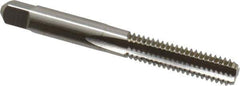Hertel - 5/16-18 UNC 2B 3 Flute Bright Finish High Speed Steel Straight Flute Standard Hand Tap - Bottoming, Right Hand Thread, 2-23/32" OAL, 1-1/8" Thread Length, H5 Limit - Exact Industrial Supply