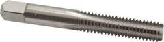 Hertel - 3/8-16 UNC 3B 4 Flute Bright Finish High Speed Steel Straight Flute Standard Hand Tap - Bottoming, Right Hand Thread, 2-15/16" OAL, H3 Limit - Exact Industrial Supply