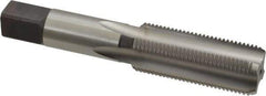 Hertel - 7/8-14 UNF 3B 4 Flute Bright Finish High Speed Steel Straight Flute Standard Hand Tap - Bottoming, Right Hand Thread, 4-11/16" OAL, H4 Limit - Exact Industrial Supply