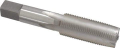 Hertel - 7/8-14 UNF 3B 4 Flute Bright Finish High Speed Steel Straight Flute Standard Hand Tap - Taper, Right Hand Thread, 4-11/16" OAL, H4 Limit - Exact Industrial Supply