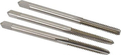 Hertel - #6-32 UNC, 3 Flute, Bottoming, Plug & Taper, Bright Finish, High Speed Steel Tap Set - 2" OAL, 2B/3B Class of Fit - USA Tool & Supply