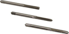 Hertel - #10-32 UNF, 4 Flute, Bottoming, Plug & Taper, Bright Finish, High Speed Steel Tap Set - 2-3/8" OAL, 2B/3B Class of Fit - USA Tool & Supply