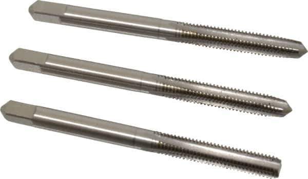 Hertel - M5x0.80 Metric Coarse, 4 Flute, Bottoming, Plug & Taper, Bright Finish, High Speed Steel Tap Set - 2-3/8" OAL, 6H Class of Fit - USA Tool & Supply